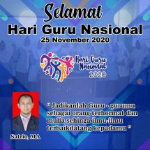 UCAPAN SATRIO,M.A SELAMAT HARI GURU NASIONAL 2020