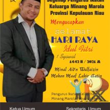 Satrio M.A Ketua IKM MAROLA Kepri Ucapkan Selamat Idul Fitri 1 Syawal 1442 H Mohon Maaf Lahir Bathin