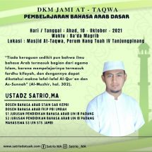 Belajar Bahasa Arab Dasar Bersama Satrio,M.A di Masjid Jamik At Taqwa Tanjungpinang