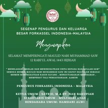 Segenap Pengurus Dan Keluarga Besar Forkasel Indonesia – Malaysia Ucapkan Selamat Memperingati Maulid Nabi Muhammad SAW