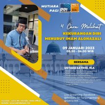 Mutiara Hikmah Bersama RRI Tanjungpinang Tema : 4 Metode Melihat Kekurangan Diri Sendiri Menurut Imam AlGhazali